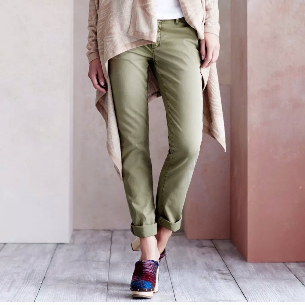 Pilcro and the Letterpress Hyphen Chino pants Womens 32 Washed Green Ankle Fall